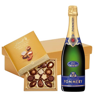 Pommery Brut Royal Champagne 75cl And Lindt Swiss Chocolates Hamper